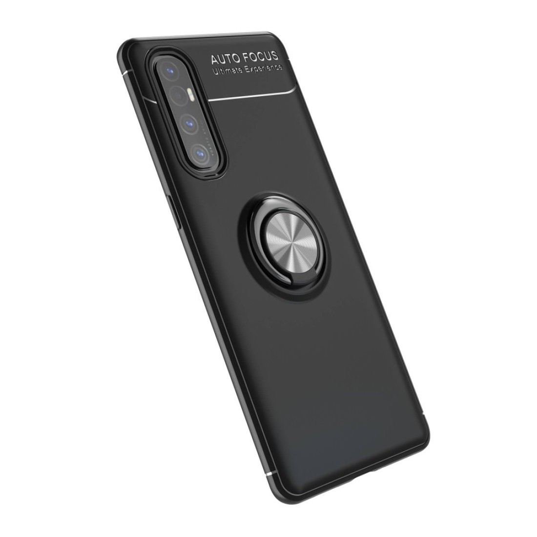  Oppo Reno 3 Pro Kılıf Range Yüzüklü Silikon - Siyah