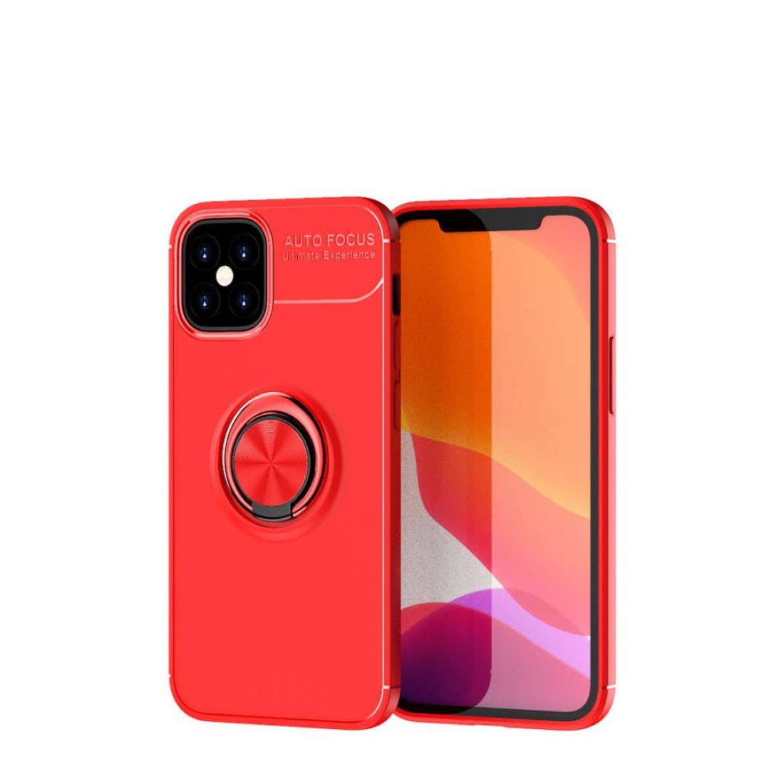  iPhone 12 Mini Kılıf Range Yüzüklü Silikon - Kırmızı