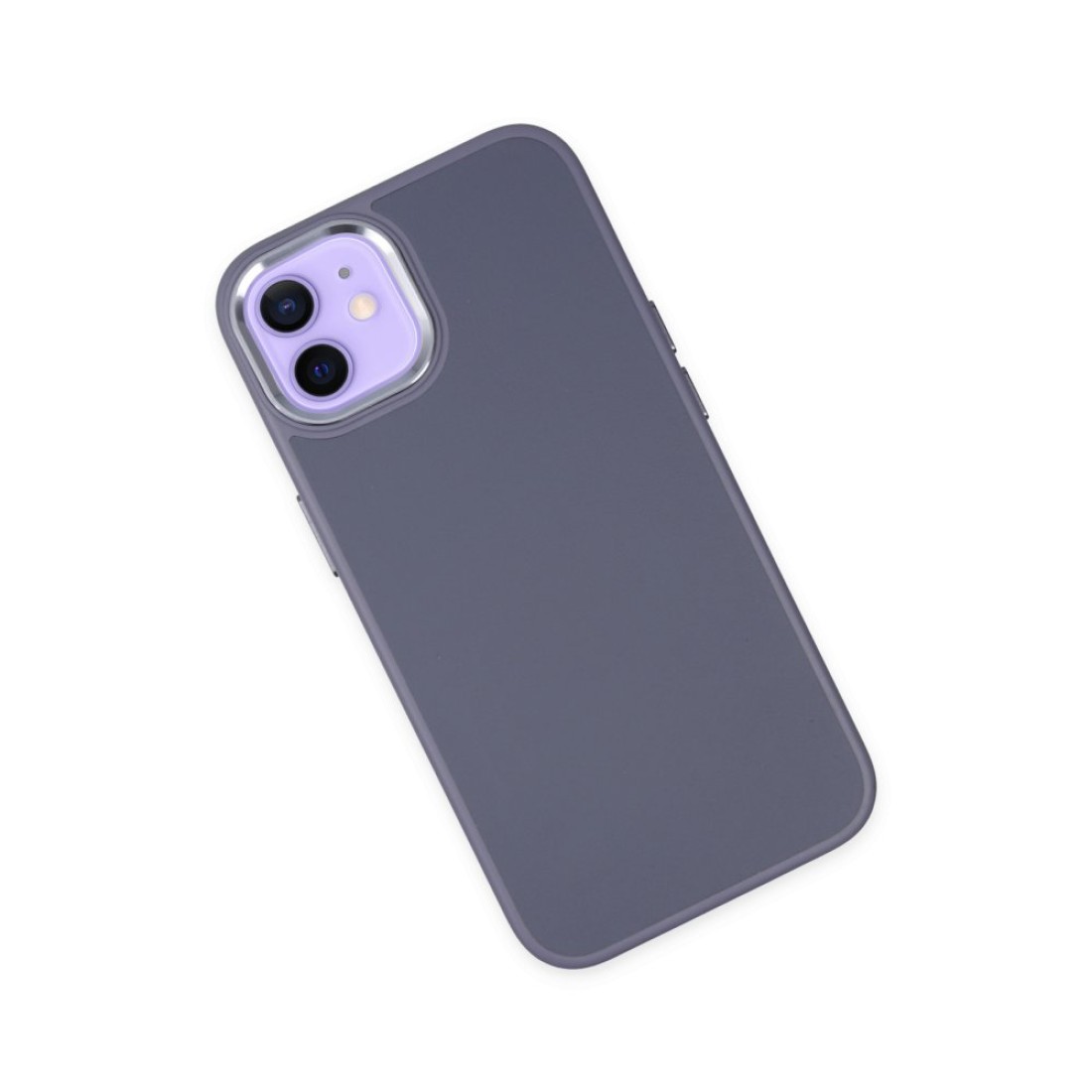  iPhone 12 Kılıf Asya Deri Silikon - Mor
