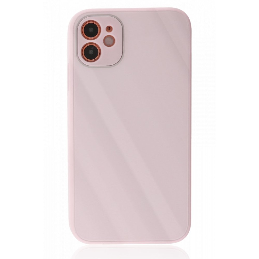  iPhone 12 Kılıf Glass Kapak - Pembe