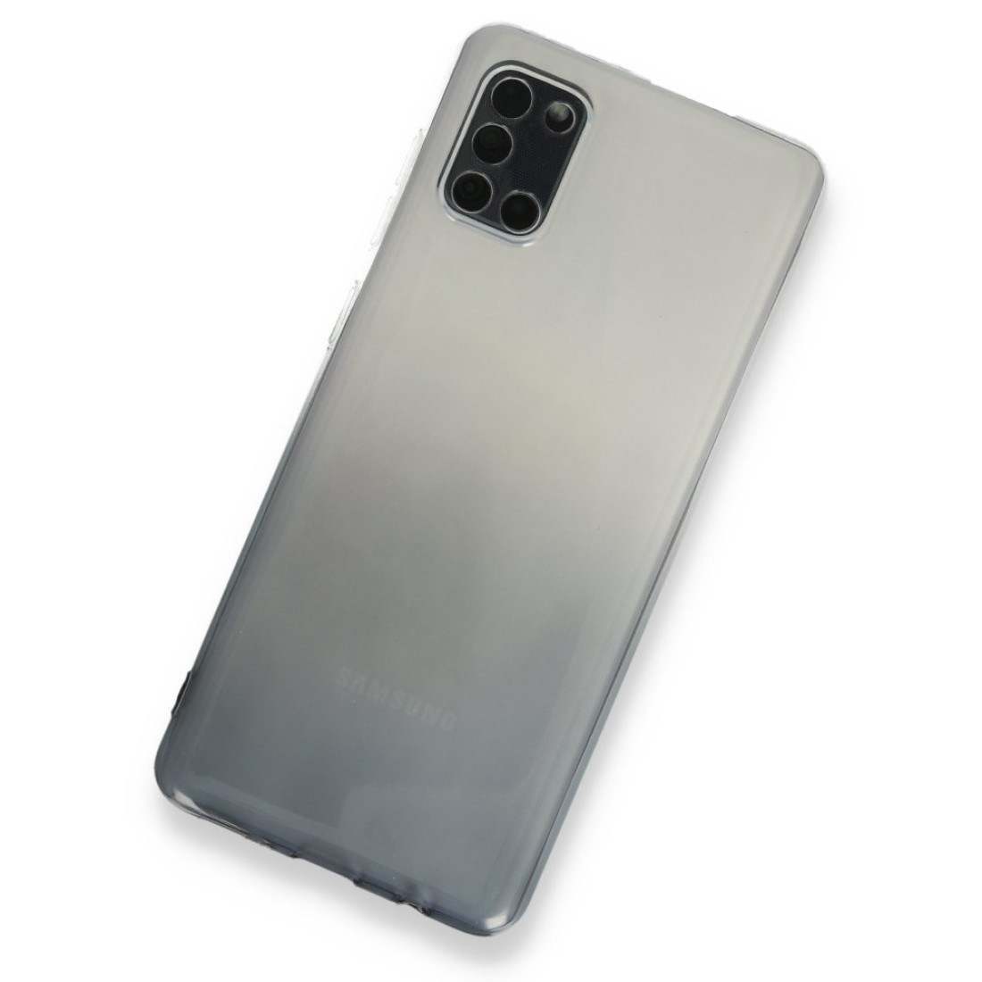  Samsung Galaxy A31 Kılıf Lüx Çift Renkli Silikon - Siyah