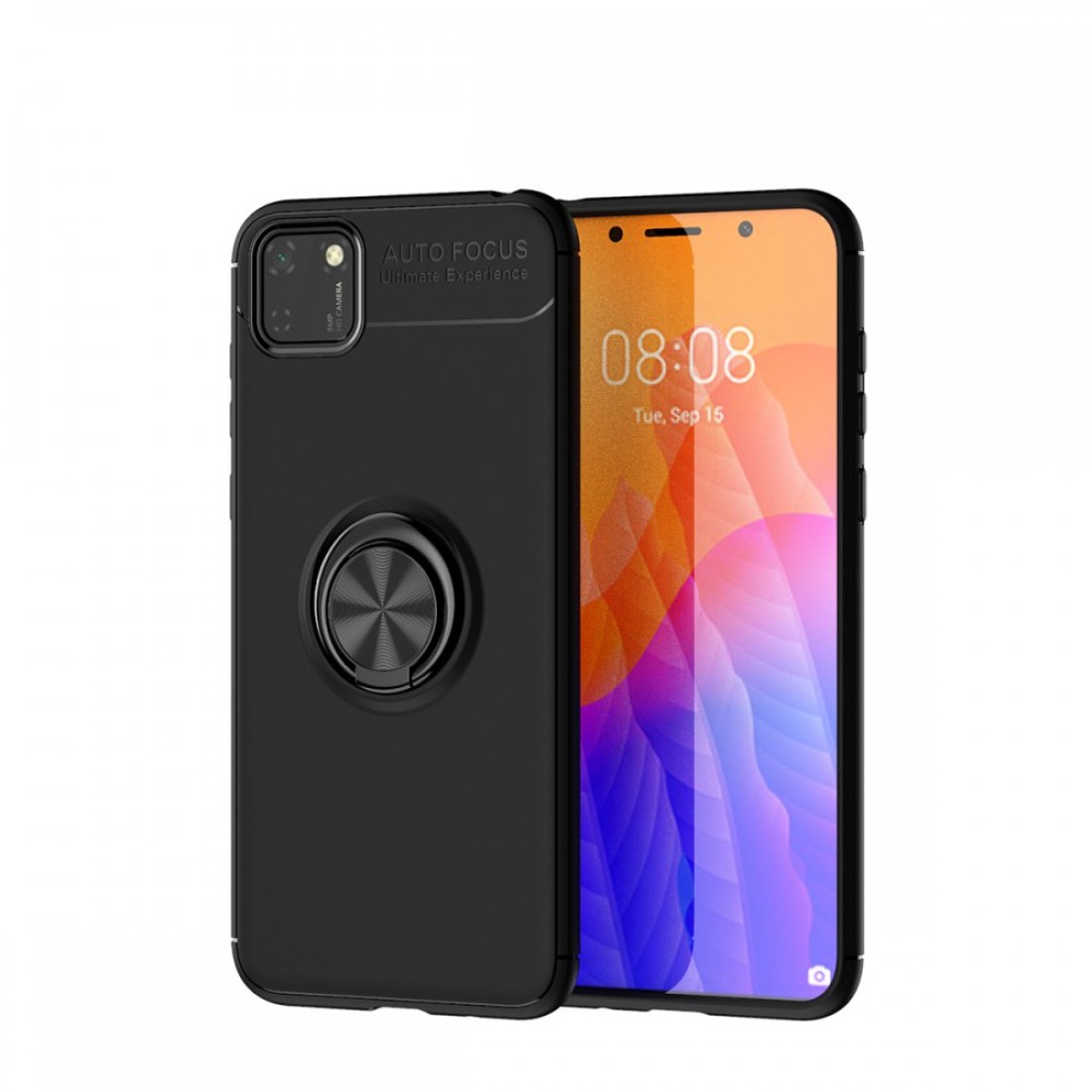  Huawei Y5P Kılıf Range Yüzüklü Silikon - Siyah