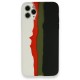  iPhone 11 Pro Kılıf Ebruli Lansman Silikon - Beyaz-Siyah