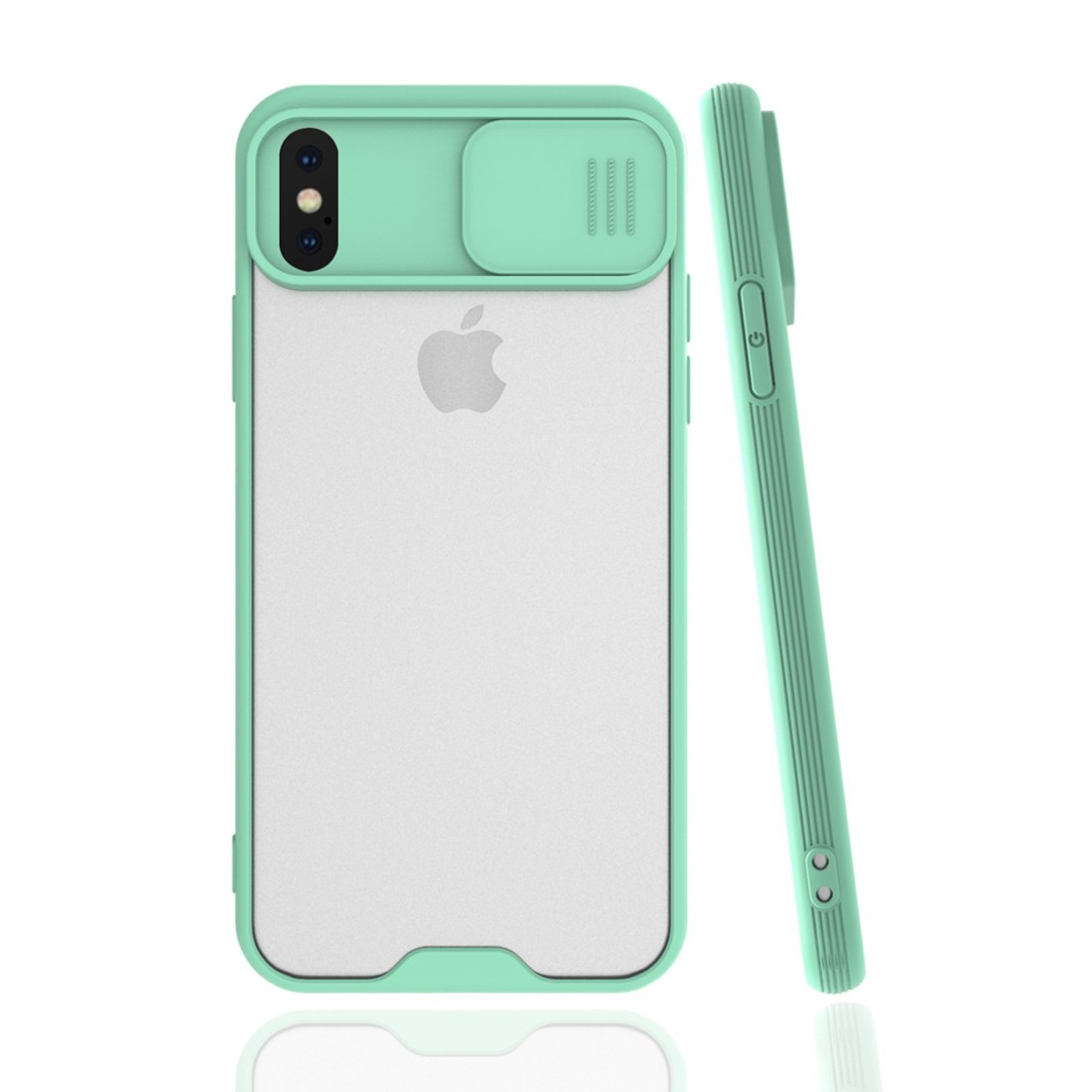  iPhone X Kılıf Platin Kamera Koruma Silikon - Açık Yeşil