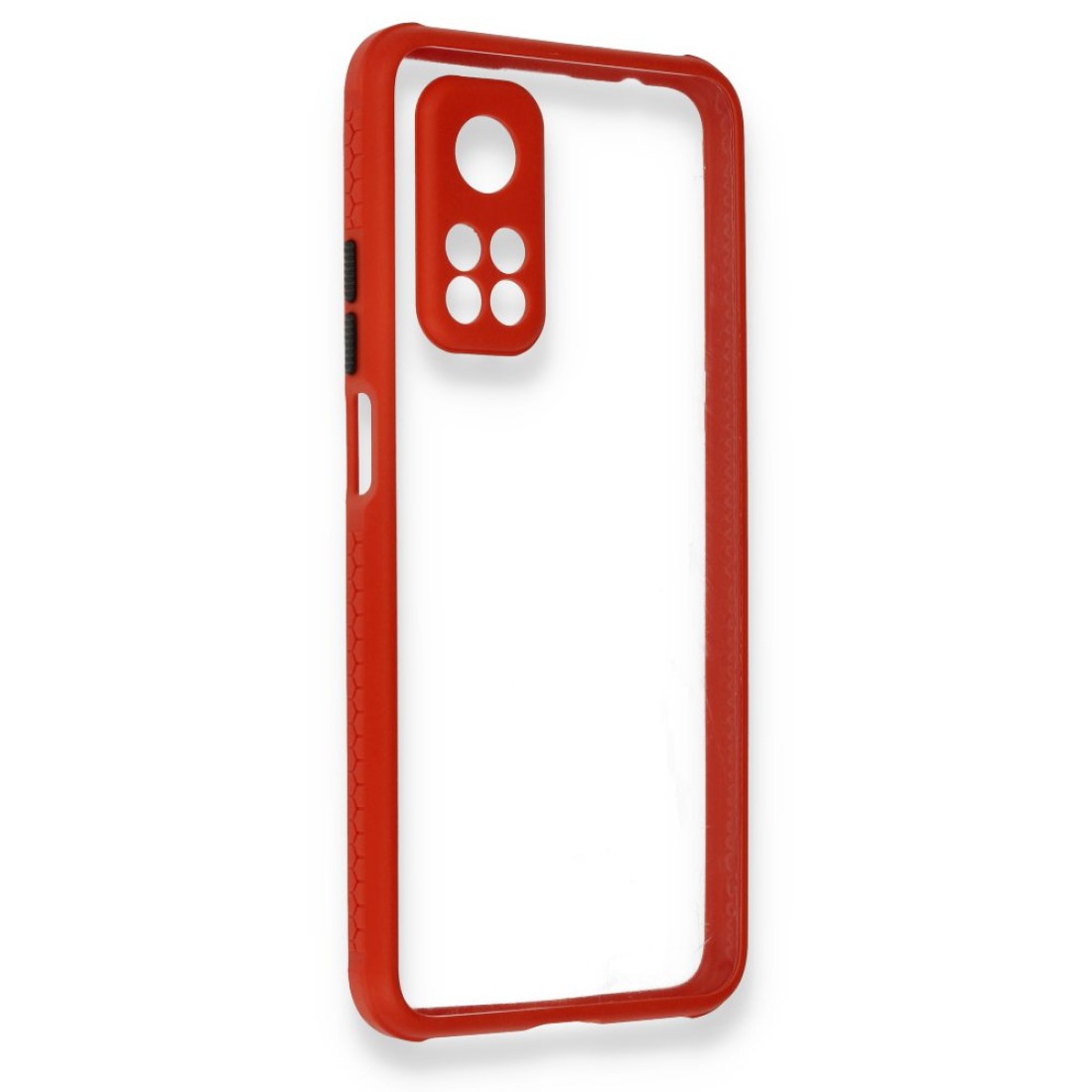  Xiaomi Mi 10T Pro Kılıf Miami Şeffaf Silikon - Kırmızı