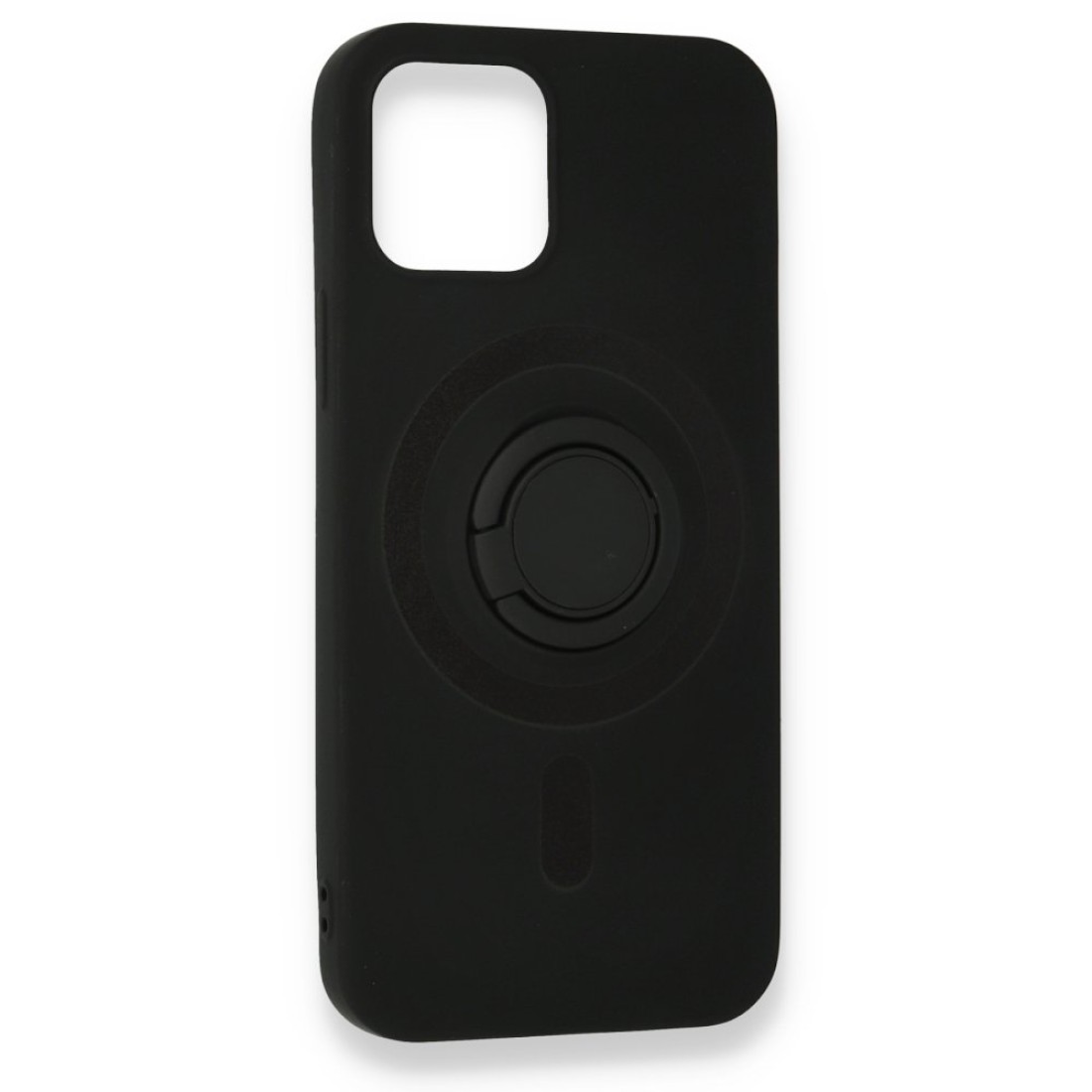 iPhone 12 Kılıf Viktor Yüzüklü Silikon - Siyah iPhone 12 Kılıf Viktor Yüzüklü Silikon - Siyah