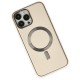  iPhone 13 Pro Max Kılıf Coco Deri Magneticsafe Silikon - Krem