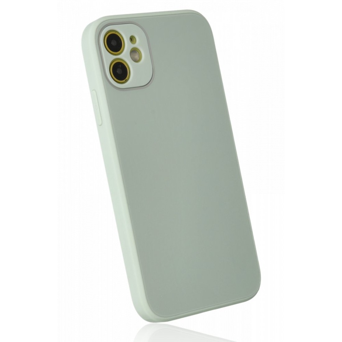 iPhone 12 Kılıf Glass Kapak - Turkuaz iPhone 12 Kılıf Glass Kapak - Turkuaz