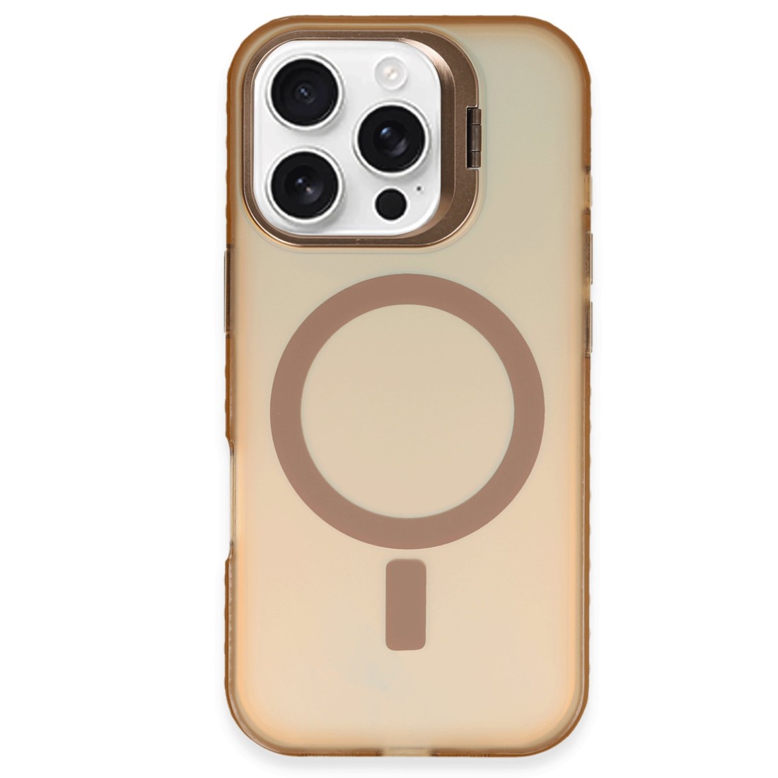 iPhone 16 Pro Kılıf Primera Magsafe Standlı Kapak - Gold iPhone 16 Pro Kılıf Primera Magsafe Standlı Kapak - Gold