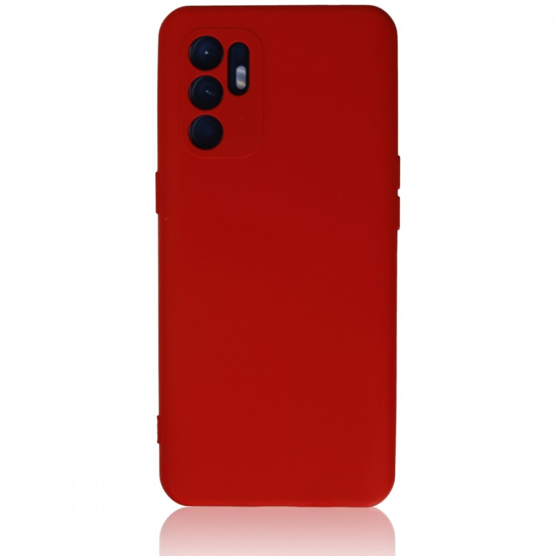  Oppo Reno 6 Kılıf Nano içi Kadife Silikon - Kırmızı