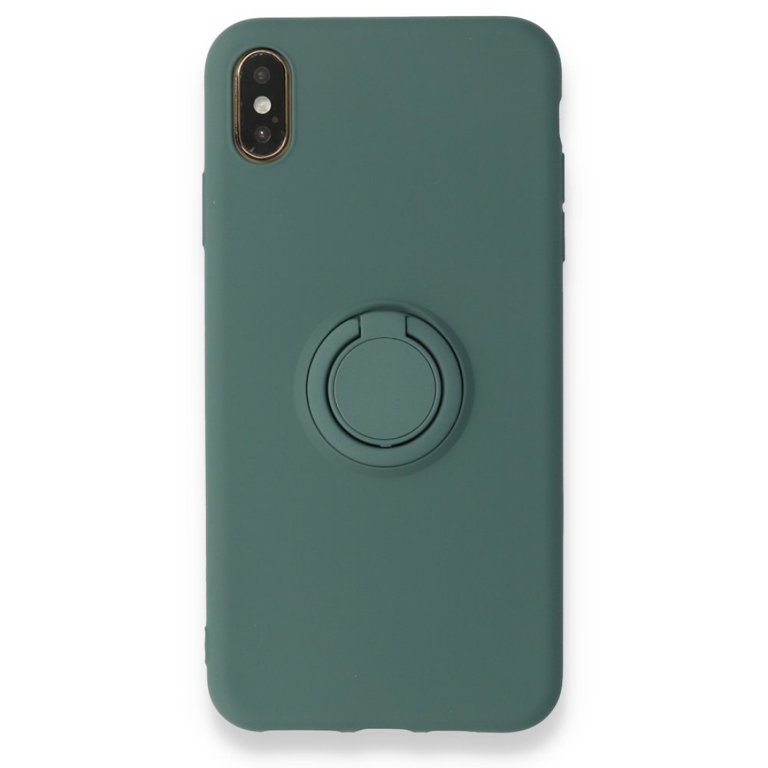  iPhone XS Max Kılıf Viktor Yüzüklü Silikon - Koyu Yeşil