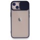  iPhone 13 Kılıf Palm Buzlu Kamera Sürgülü Silikon - Lacivert