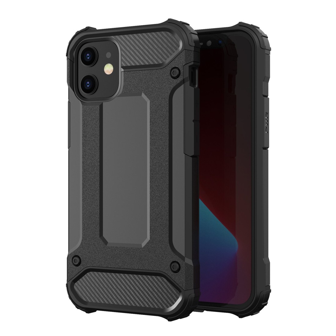  iPhone 12 Mini Kılıf Tank Silikon Kapak - Siyah