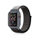  Apple Watch 38mm Hasırlı Cırtcırtlı Kasalı Kordon - Siyah-Gri
