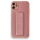 iPhone 12 Kılıf Coco Karbon Standlı Kapak - Pembe