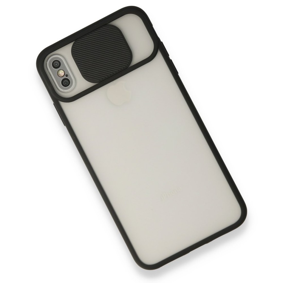 iPhone XS Max Kılıf Palm Buzlu Kamera Sürgülü Silikon - Siyah iPhone XS Max Kılıf Palm Buzlu Kamera Sürgülü Silikon - Siyah