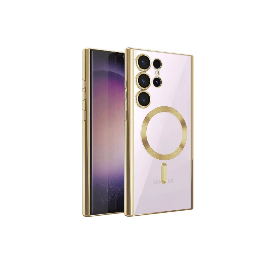  Samsung Galaxy S23 Ultra Kılıf Kross Magneticsafe Kapak - Gold