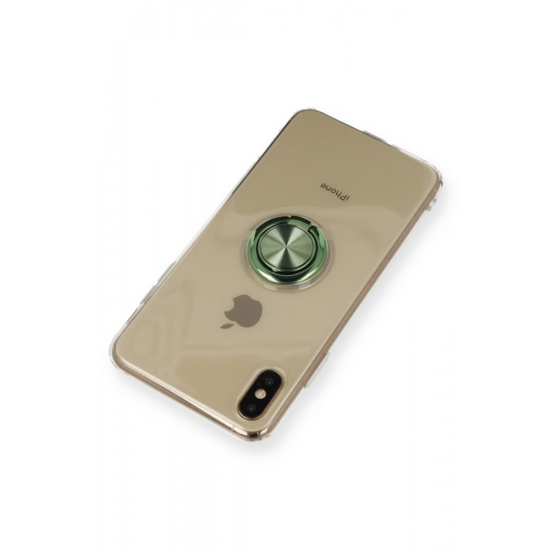  iPhone XS Max Kılıf Gros Yüzüklü Silikon - Yeşil