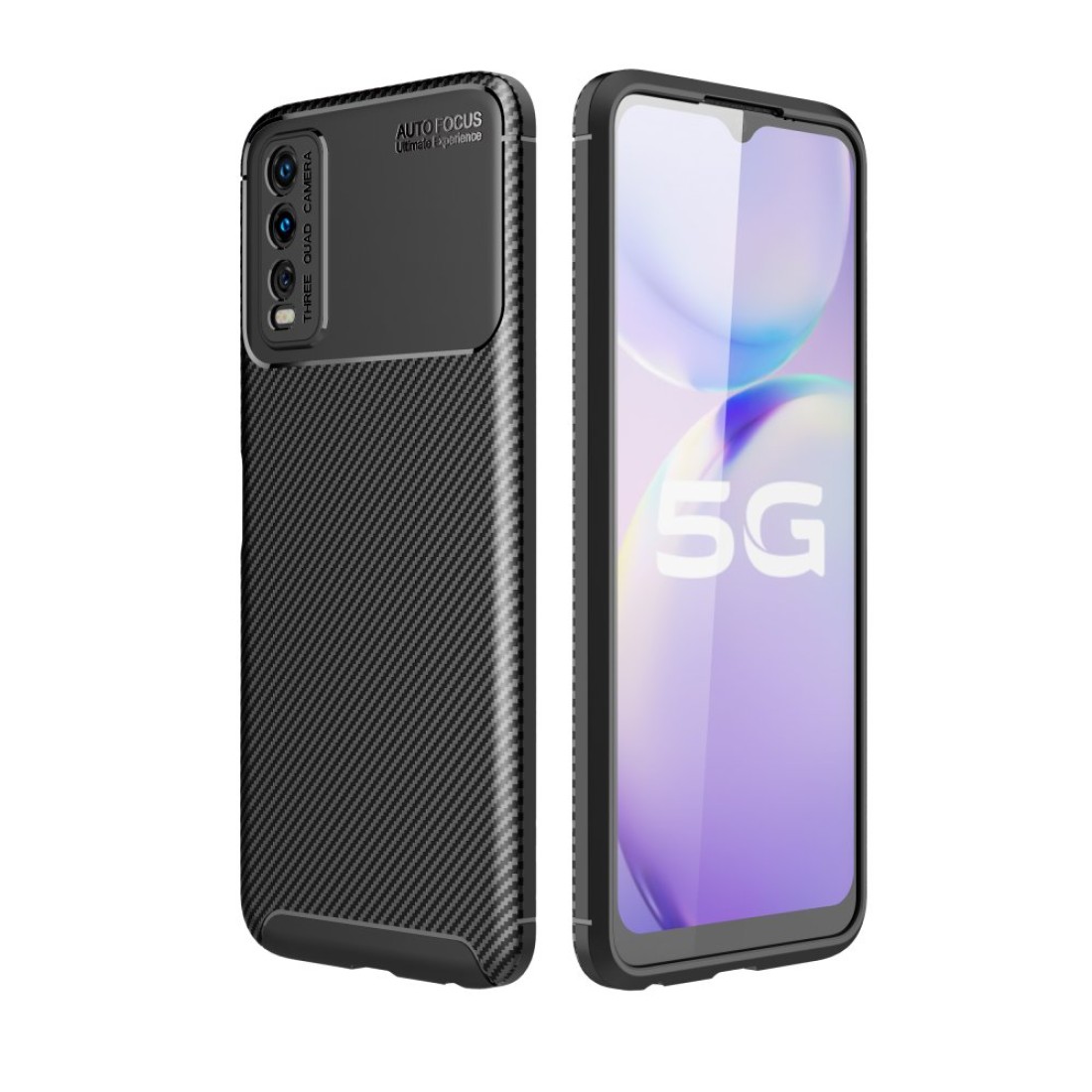  Vivo Y11S Kılıf Auto Focus Karbon Kapak - Siyah