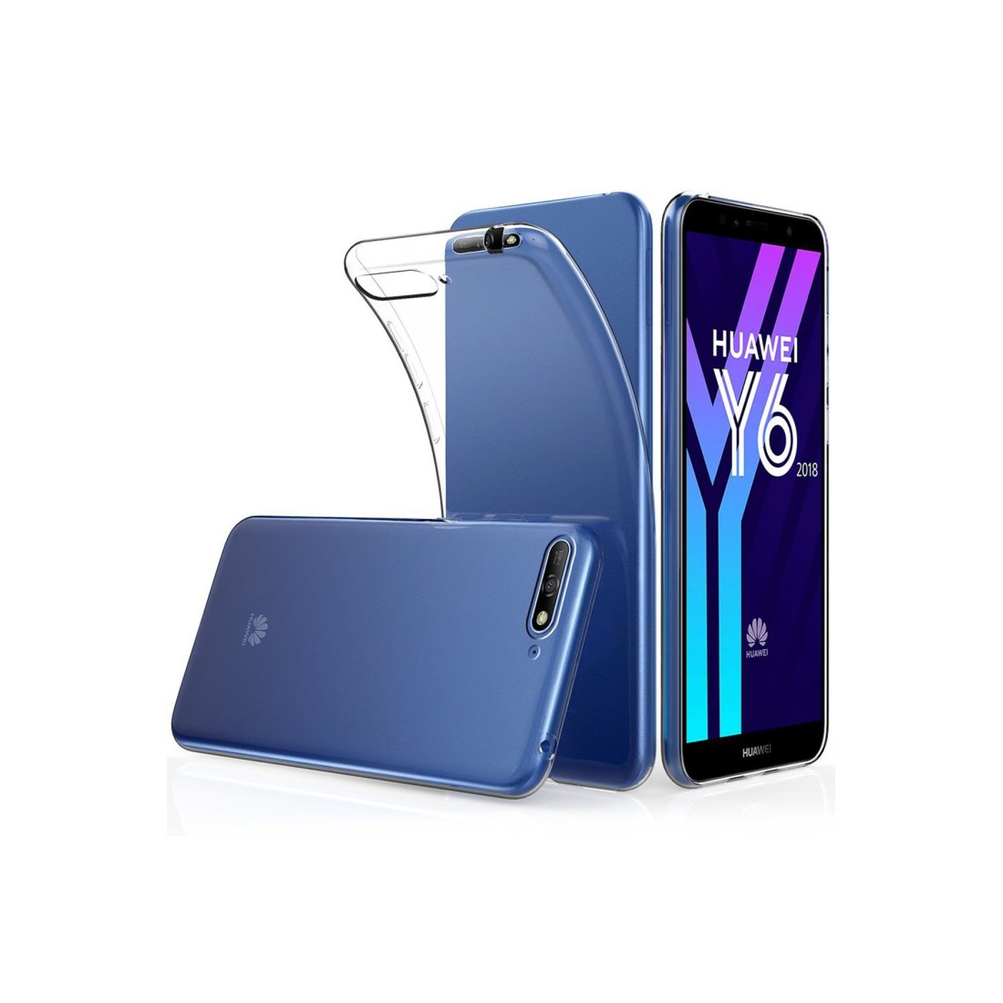Huawei Y6 2018 Kılıf Lüx Şeffaf Silikon - Şeffaf Huawei Y6 2018 Kılıf Lüx Şeffaf Silikon - Şeffaf