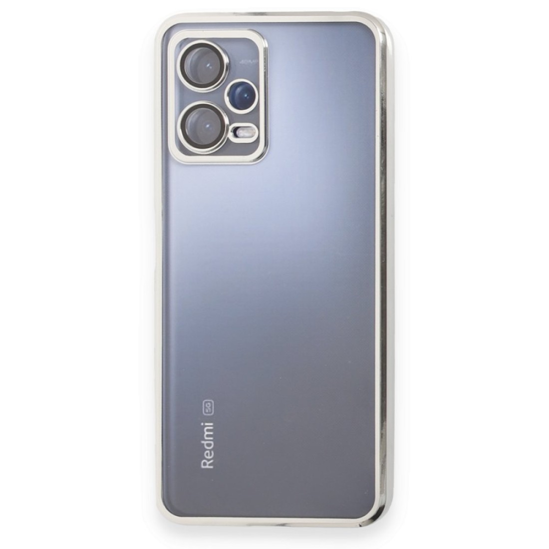  Xiaomi Redmi Note 12 Pro 5G Kılıf Razer Lensli Silikon - Gümüş