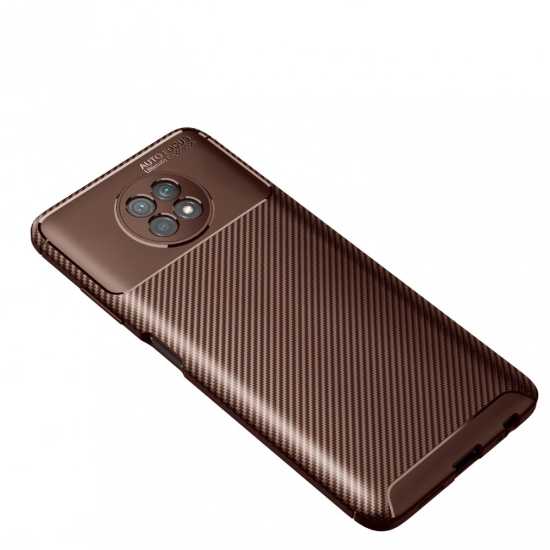  Xiaomi Redmi Note 9 5G Kılıf Auto Focus Karbon Kapak - Kahverengi
