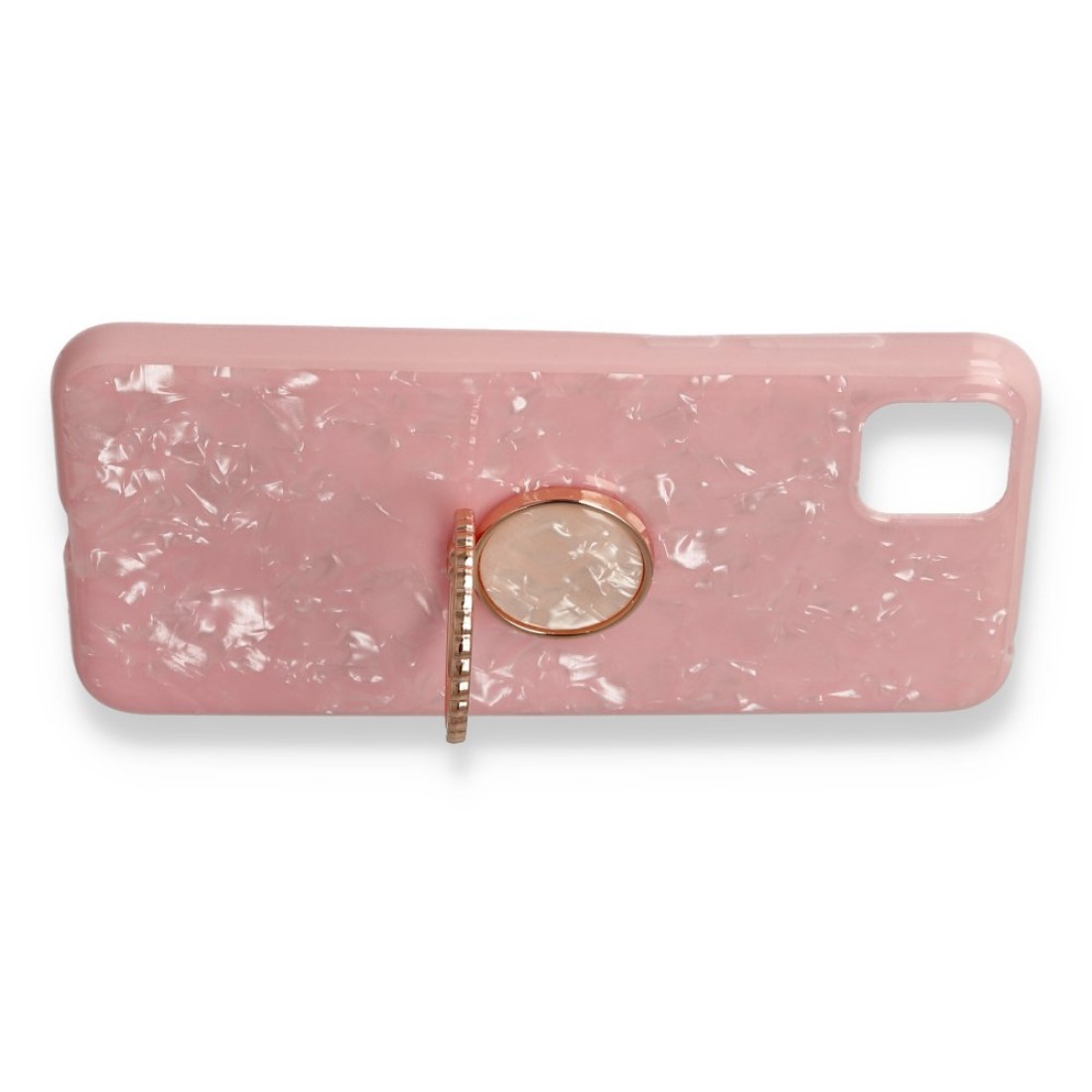  Huawei Y5P Kılıf Marble Yüzüklü Silikon - Pembe