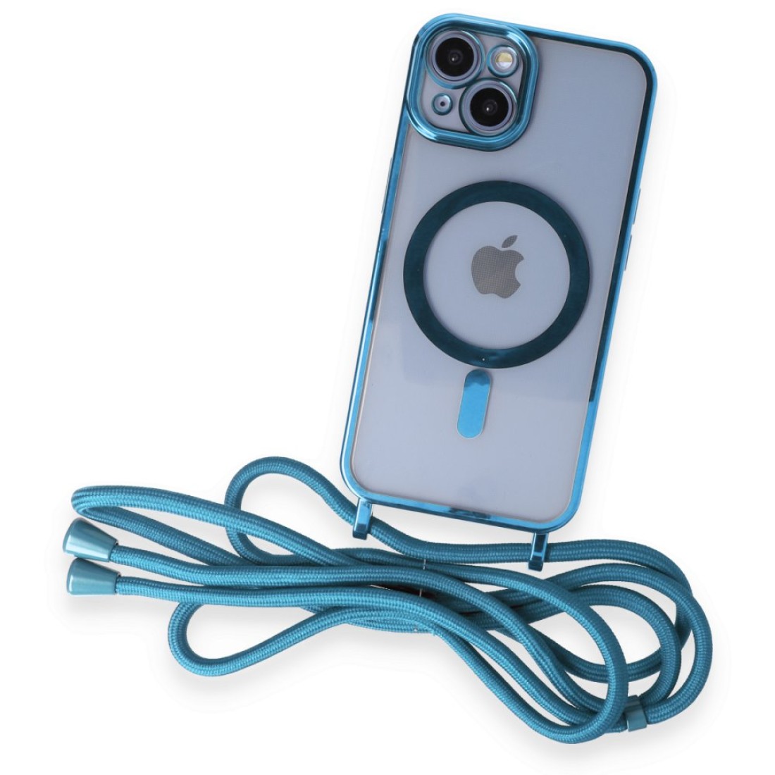  iPhone 13 Kılıf Divo Lazer Askılı Magsafe Kapak - Sierra Blue