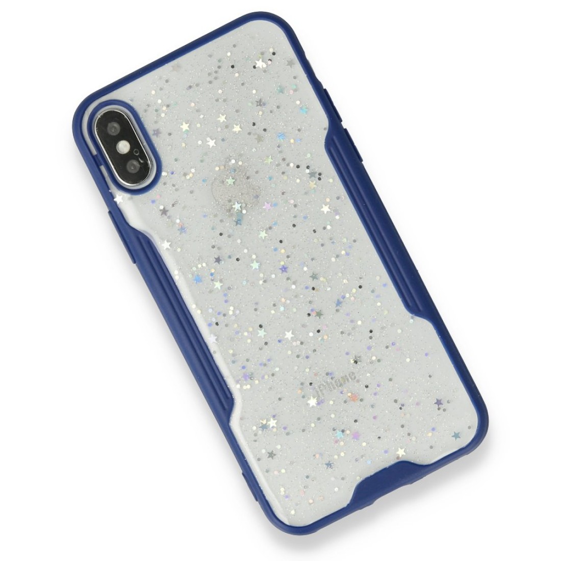  iPhone XS Kılıf Platin Simli Silikon - Lacivert