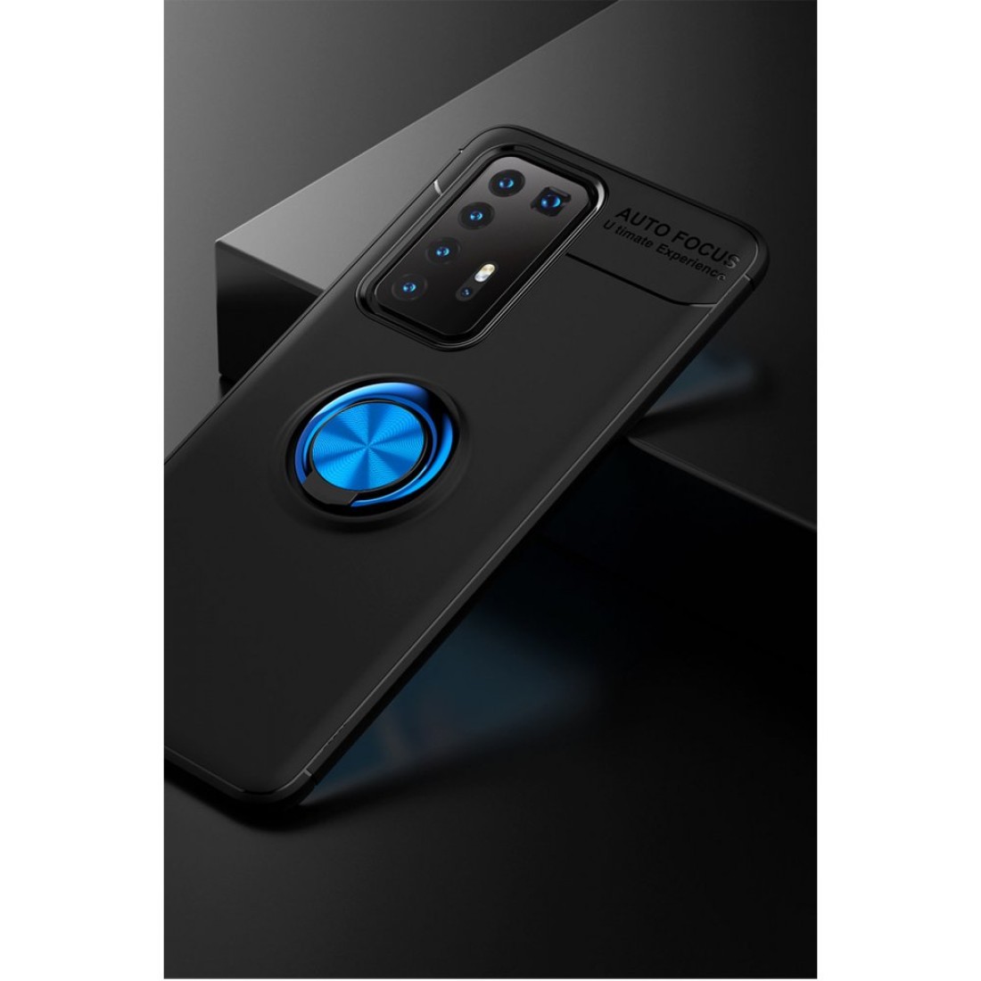 Huawei P40 Pro Kılıf Range Yüzüklü Silikon - Siyah-Mavi Huawei P40 Pro Kılıf Range Yüzüklü Silikon - Siyah-Mavi