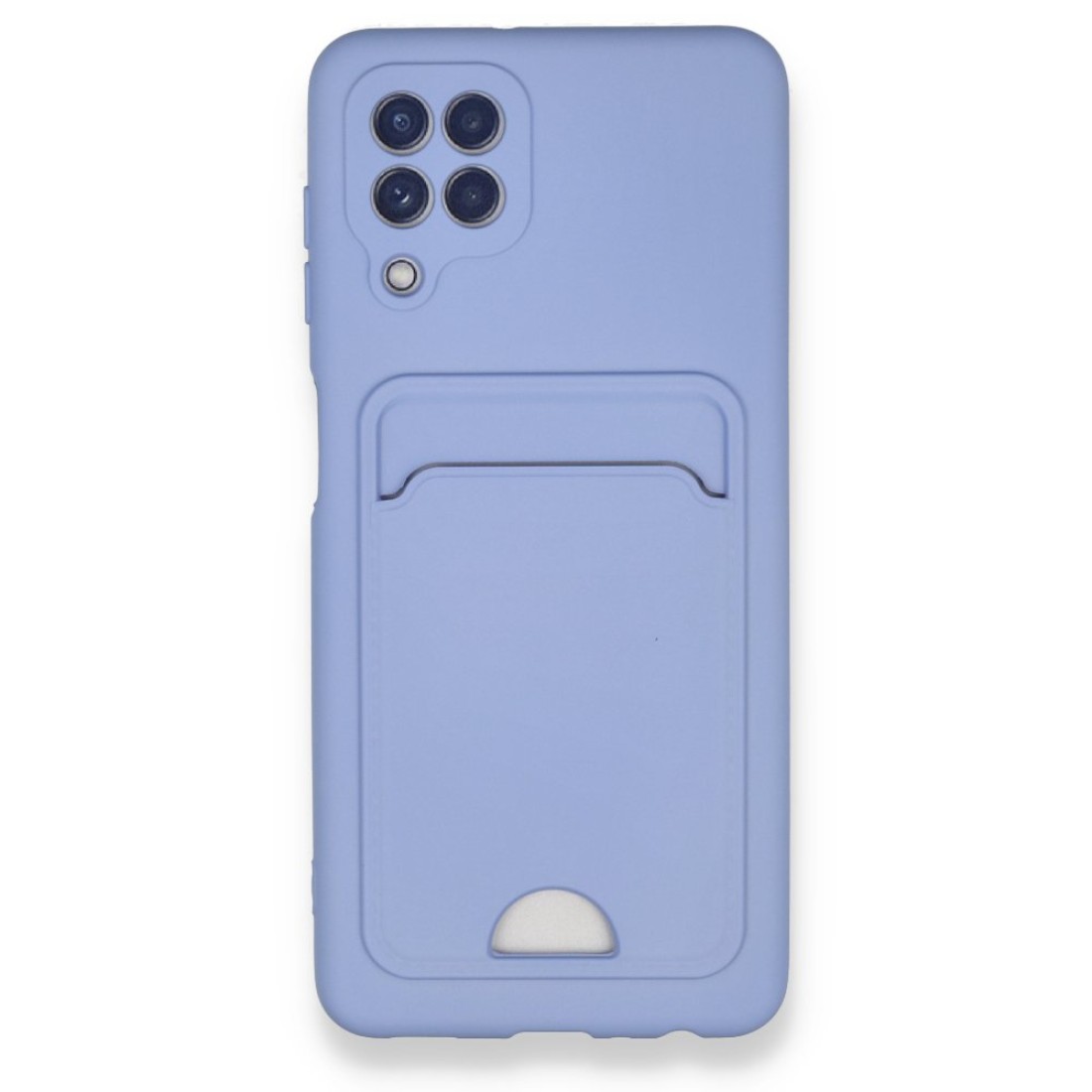  Samsung Galaxy M32 Kılıf Kelvin Kartvizitli Silikon - Lila
