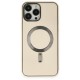  iPhone 13 Pro Max Kılıf Coco Deri Magneticsafe Silikon - Krem