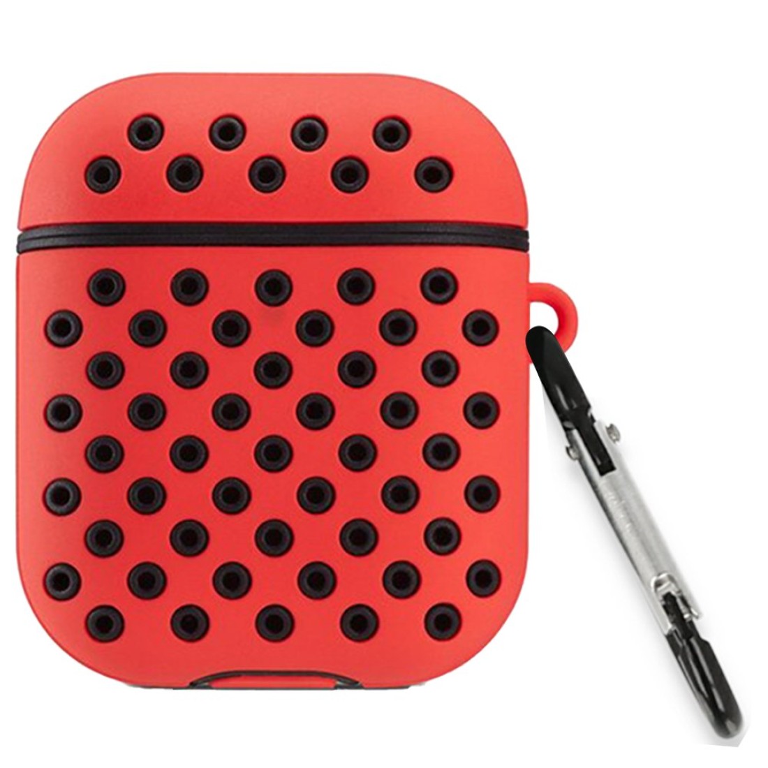  Airpods (1.nesil) Spor Delikli Kılıf - Kırmızı-Siyah
