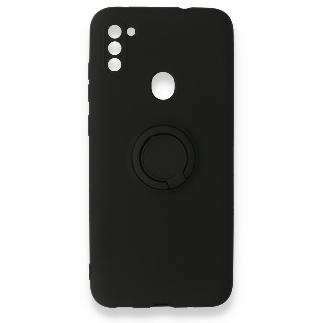 Samsung Galaxy M11 Kılıf Viktor Yüzüklü Silikon - Siyah