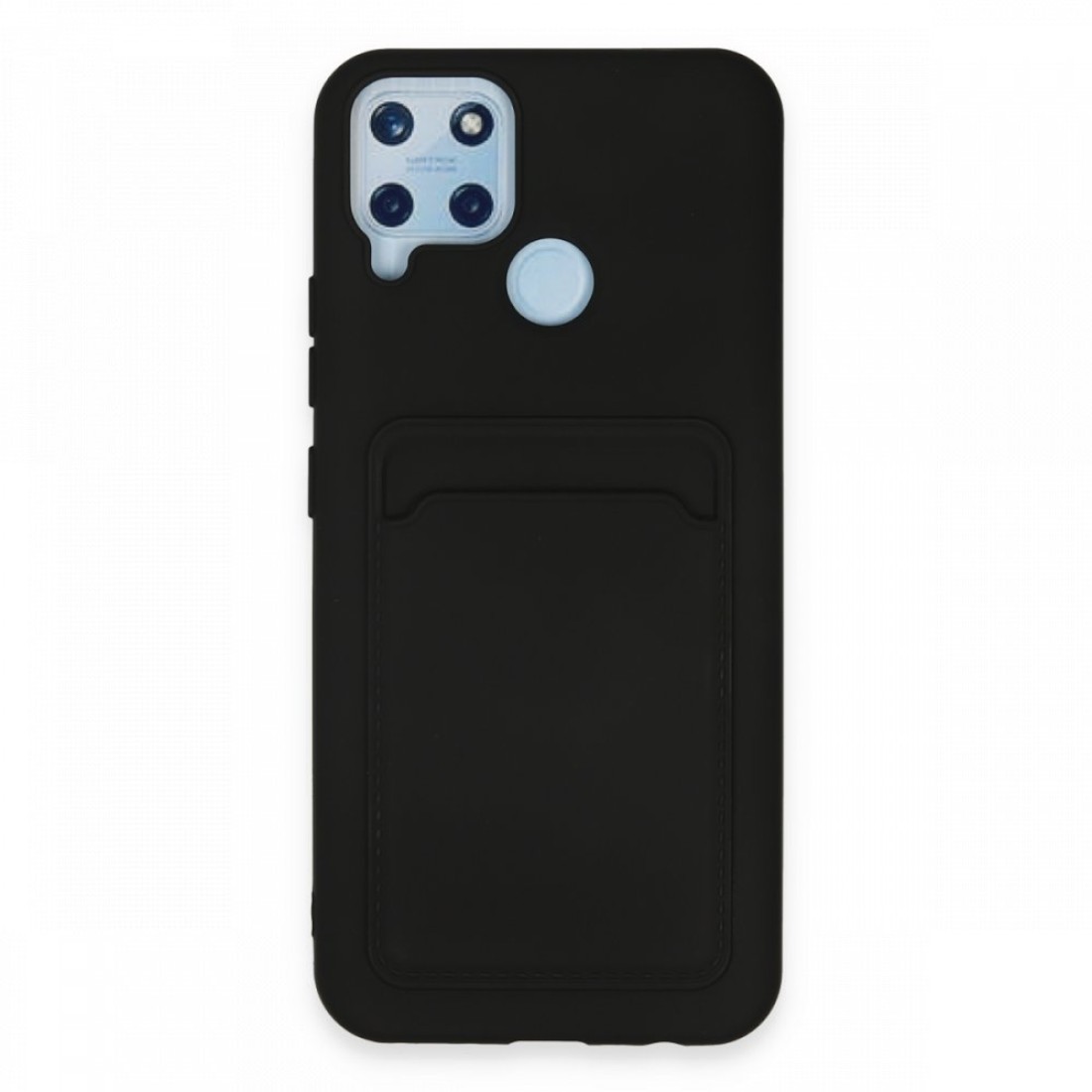  Realme C25 Kılıf Kelvin Kartvizitli Silikon - Siyah