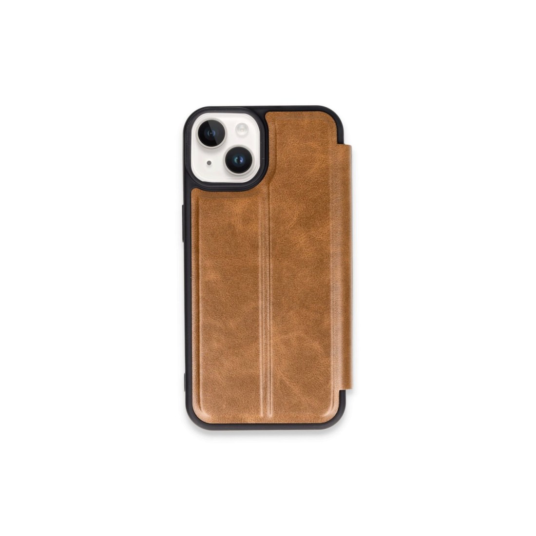 iPhone 15 Kılıf Flip Cover - Taba
