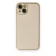 iPhone 14 Plus Kılıf Coco Deri Silikon Kapak - Gold iPhone 14 Plus Kılıf Coco Deri Silikon Kapak - Gold