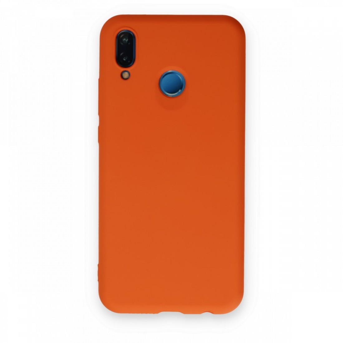  Huawei P20 Lite Kılıf Nano içi Kadife Silikon - Turuncu
