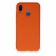  Huawei P20 Lite Kılıf Nano içi Kadife Silikon - Turuncu