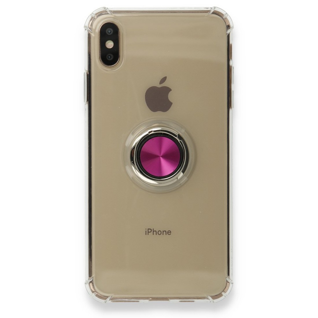  iPhone XS Max Kılıf Gros Yüzüklü Silikon - Pembe
