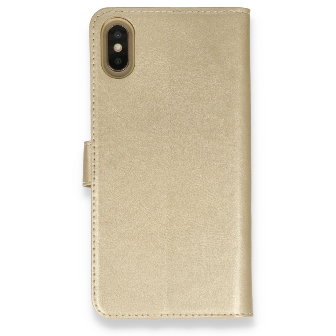  iPhone XS Kılıf Trend S Plus Kapaklı Kılıf - Gold