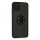  iPhone 11 Pro Kılıf Montreal Yüzüklü Silikon Kapak - Siyah