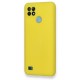 Realme C21 Kılıf Nano içi Kadife Silikon - Sarı Realme C21 Kılıf Nano içi Kadife Silikon - Sarı