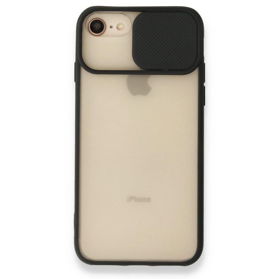  iPhone SE 2020 Kılıf Palm Buzlu Kamera Sürgülü Silikon - Siyah