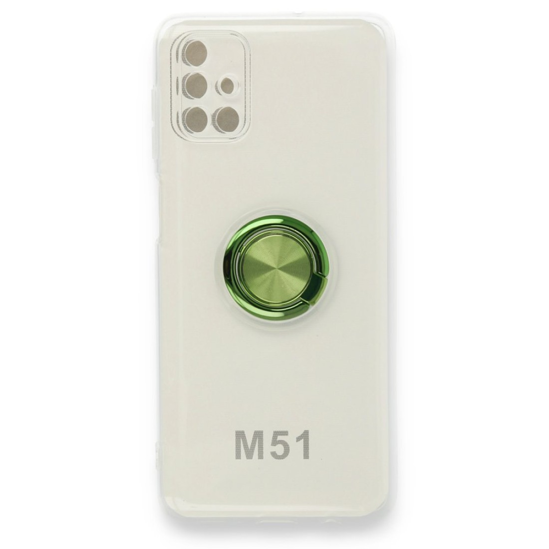  Samsung Galaxy M51 Kılıf Gros Yüzüklü Silikon - Yeşil