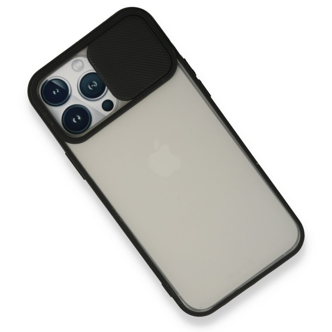  iPhone 13 Pro Max Kılıf Palm Buzlu Kamera Sürgülü Silikon - Siyah