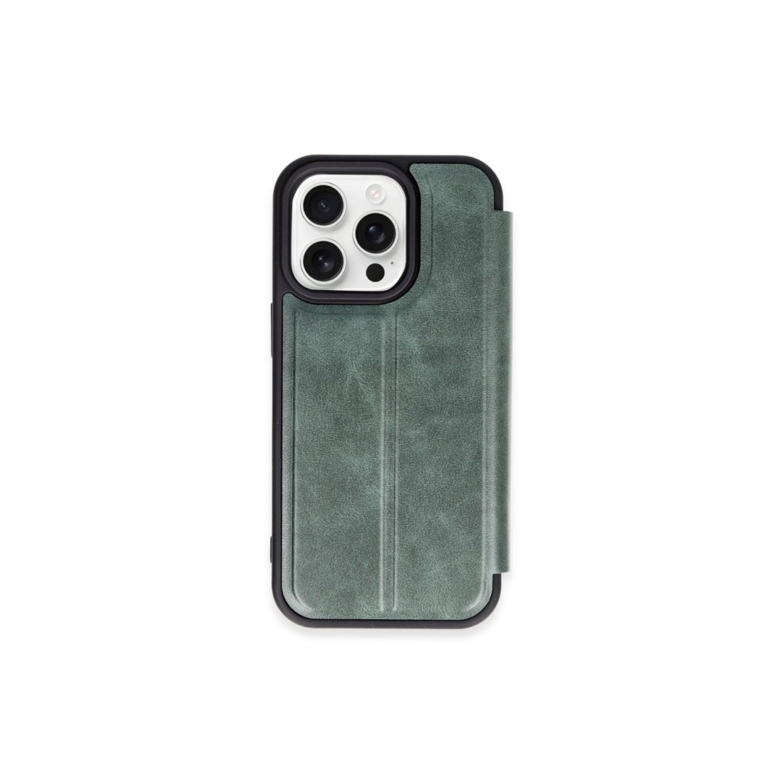 iPhone 15 Pro Max Kılıf Flip Cover - Koyu Yeşil iPhone 15 Pro Max Kılıf Flip Cover - Koyu Yeşil