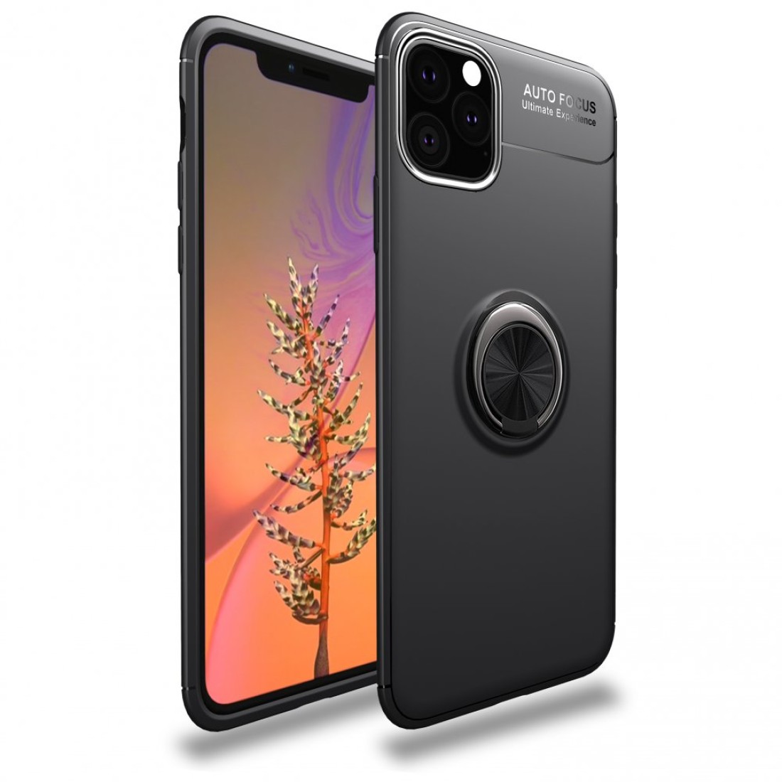  iPhone 11 Pro Kılıf Range Yüzüklü Silikon - Siyah