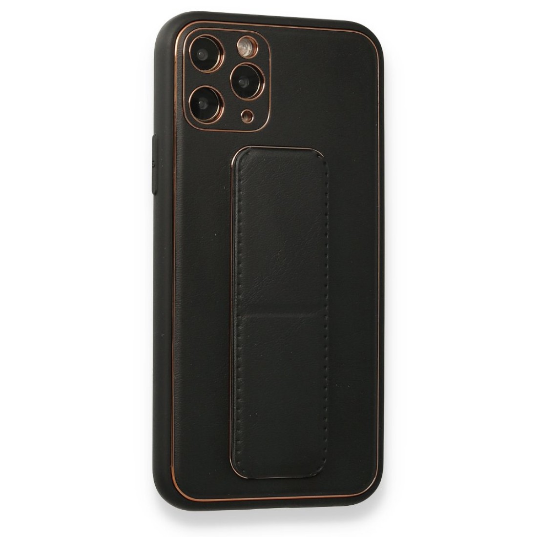  iPhone 11 Pro Kılıf Coco Deri Standlı Kapak - Siyah