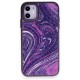 iPhone 12 Kılıf Moda Simli Kapak - Derin Mor iPhone 12 Kılıf Moda Simli Kapak - Derin Mor